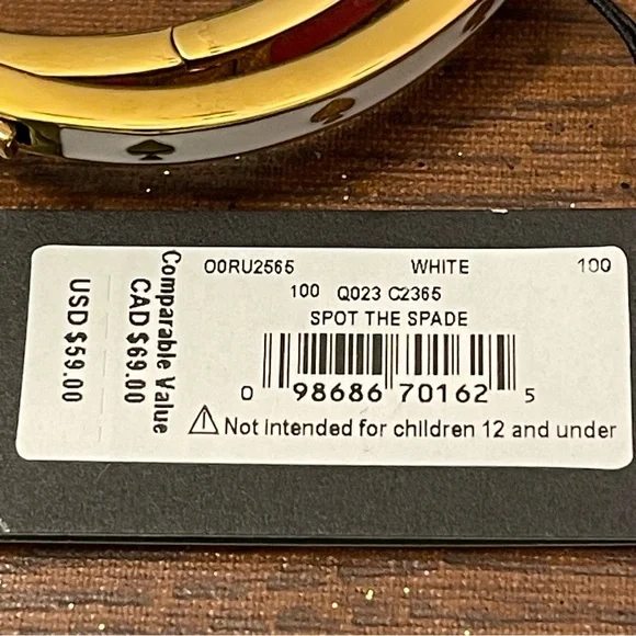 kate spade- Spot the Spade Enamel with Gold Spades in Pink or White - Picture 3 of 11